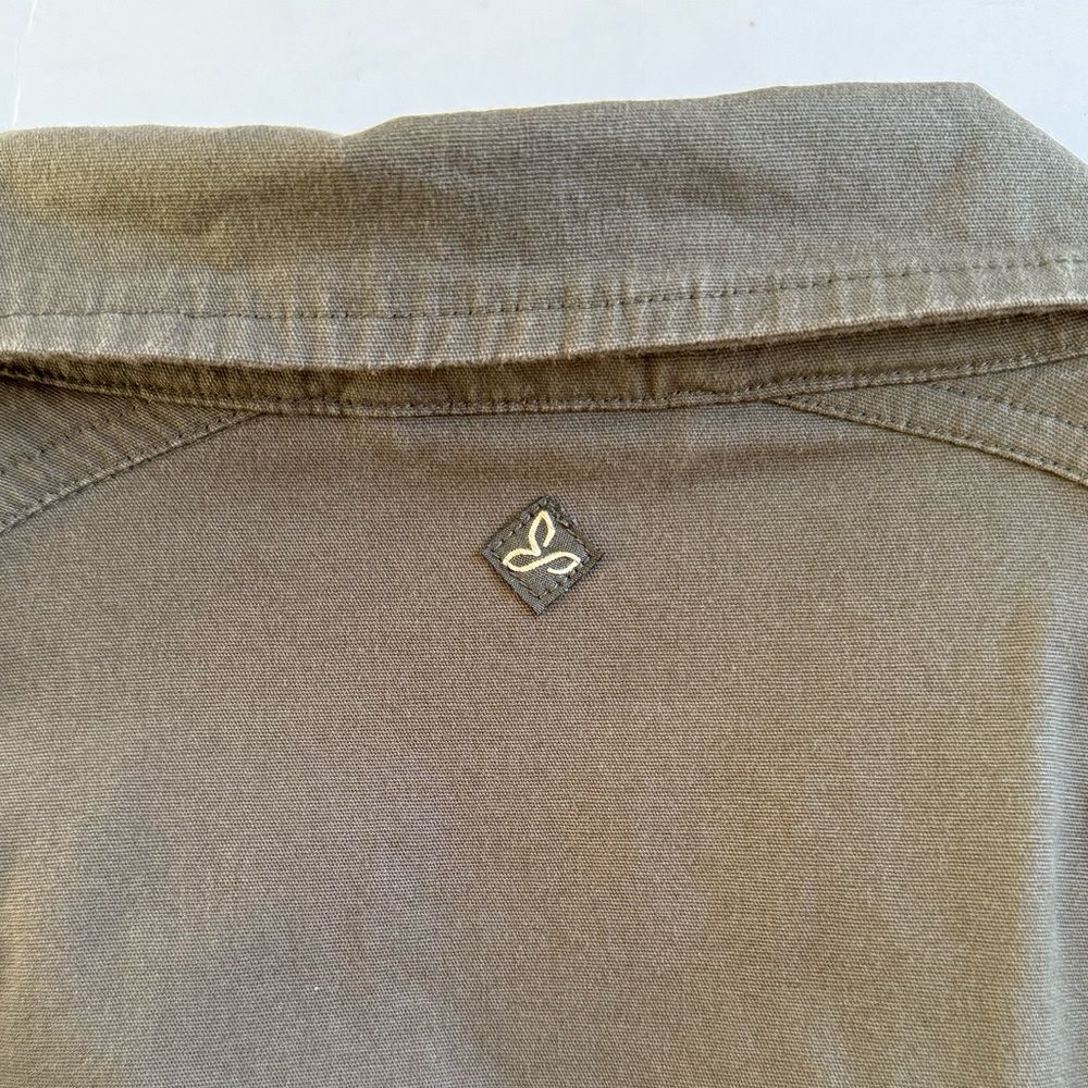 PrAna Mayve Army Green Military Style Full Zip Cotton Utility Jacket Size L - Picture 11 of 16